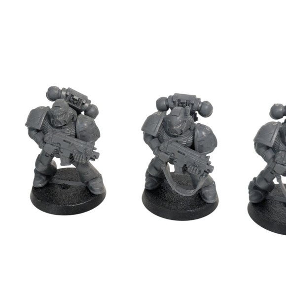 Warhammer 40k Dark Angels Space Marines Lot of 5 Assembled Unpainted w Brush - Picture 10 of 16